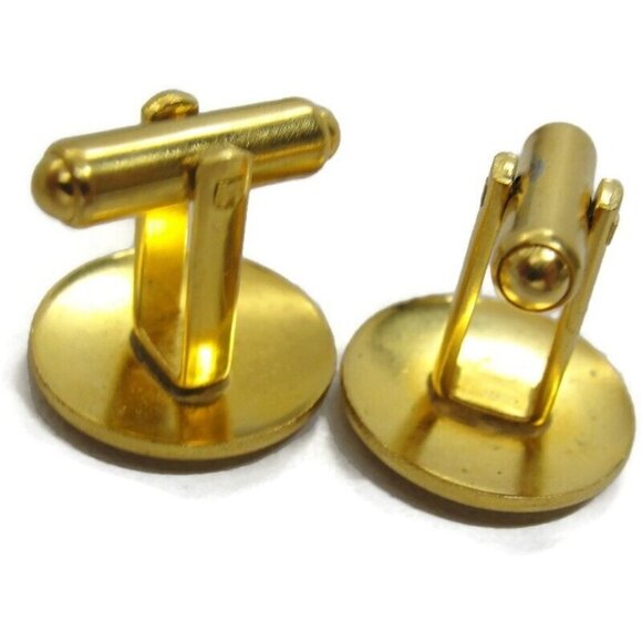 Polished Gold Tone Cufflinks Phoenix Bird Hallmark Wedding Tux Vintage - Picture 5 of 15